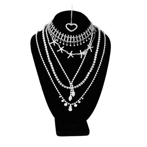 Rhinestone Silver Tone 53 Pieces Vtge to Now Necklaces Bracelets Earrings Broch - Picture 5 of 16